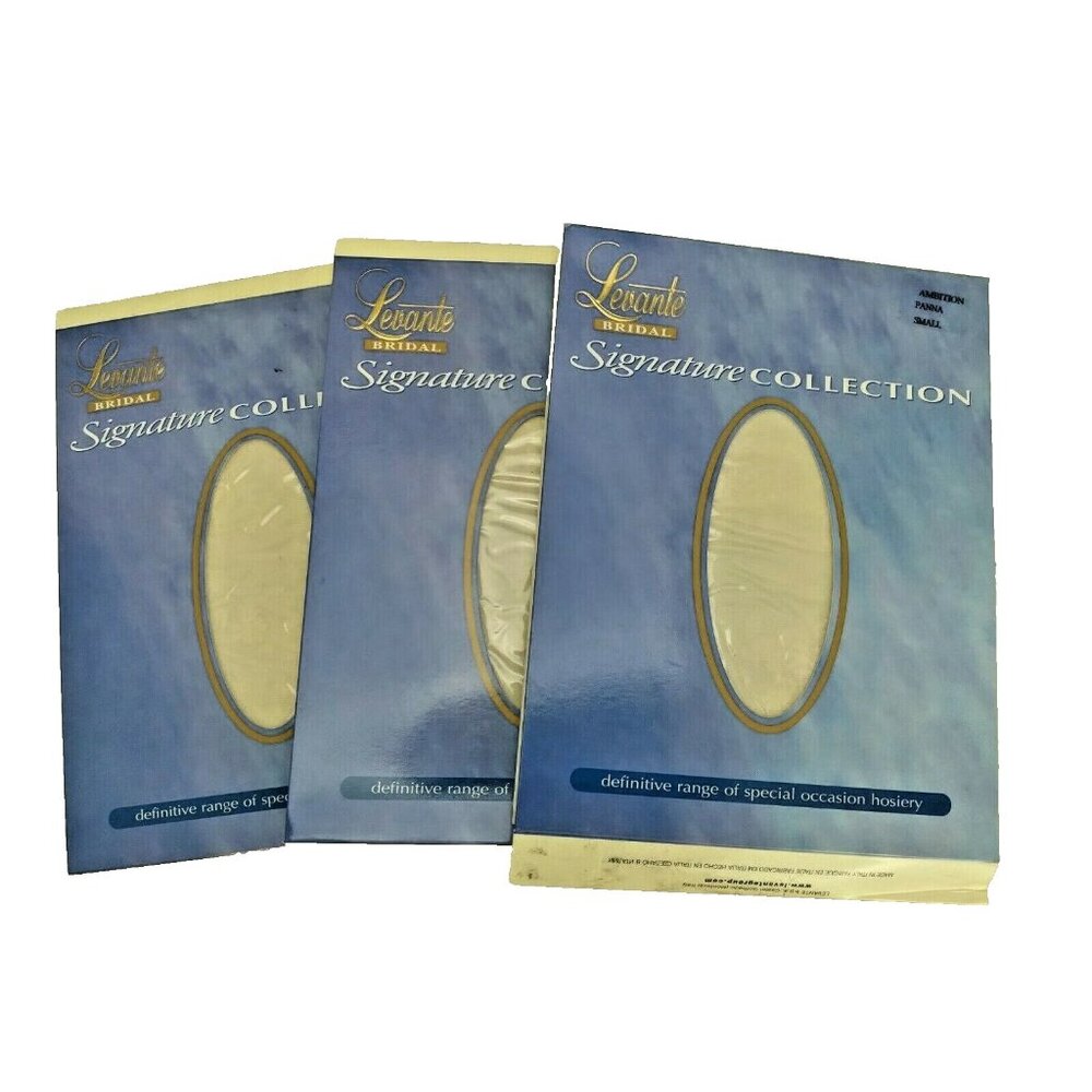 Three Pairs of Levante Bridal Signature Ambition Tights Size Small  Color: Panna